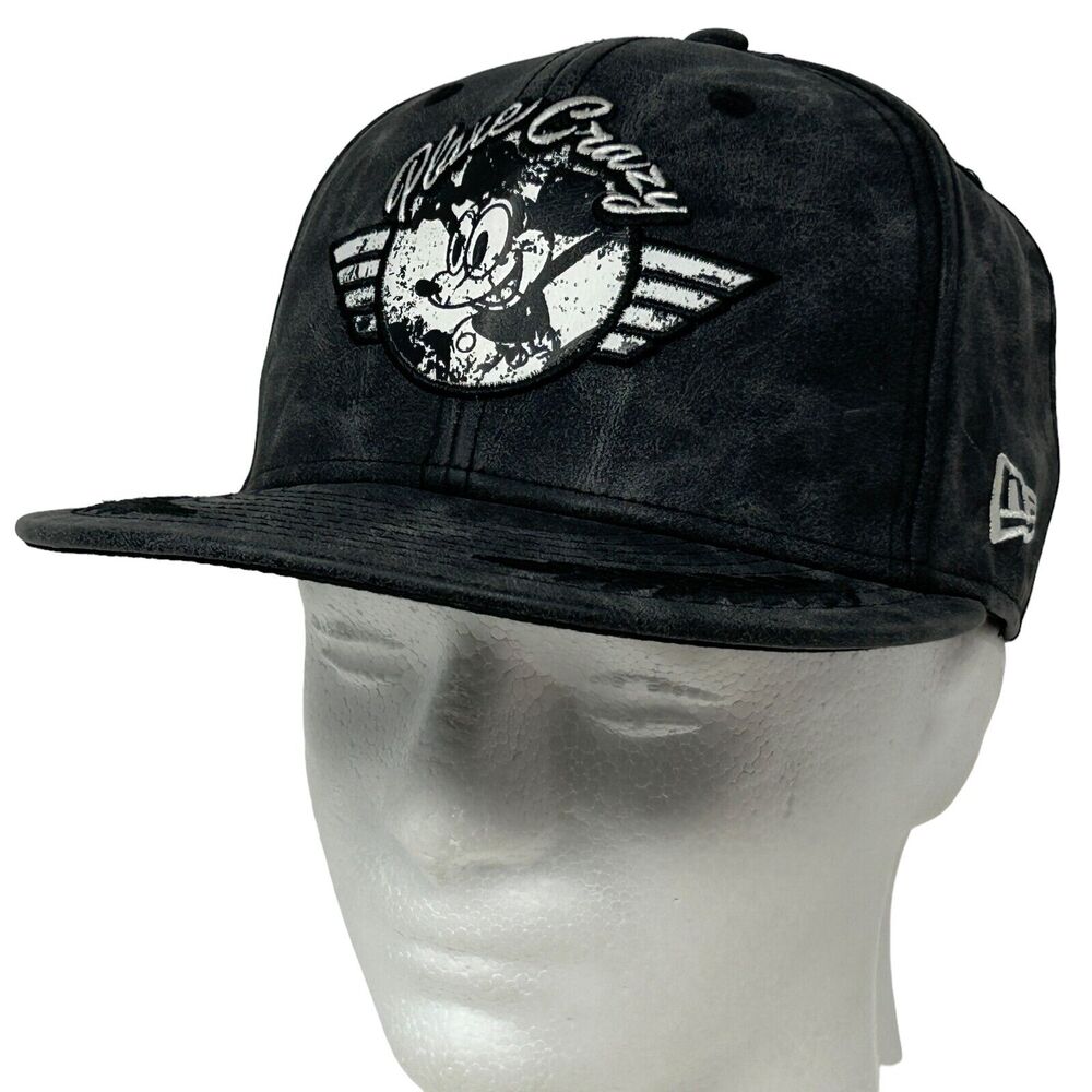 Mickey Mouse Plane Crazy Hat Cap Black Walt Disney Snapback New Era 9Fifty